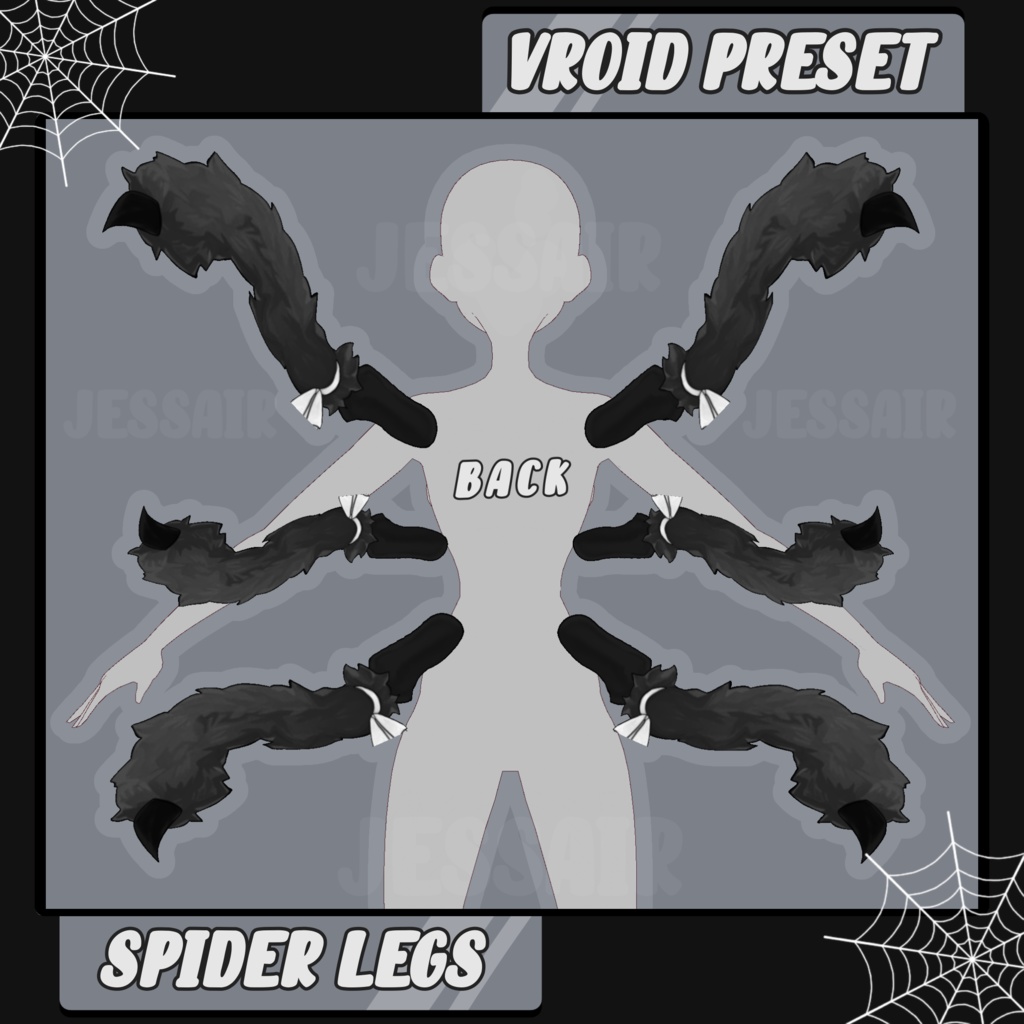 【VRoidプリセット - VRoid Preset】Spider Legs | Halloween Preset | Cute, 2D