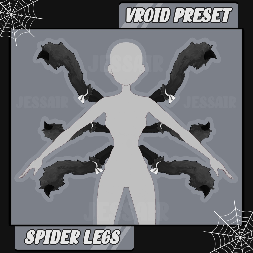 【VRoidプリセット - VRoid Preset】Spider Legs | Halloween Preset | Cute, 2D