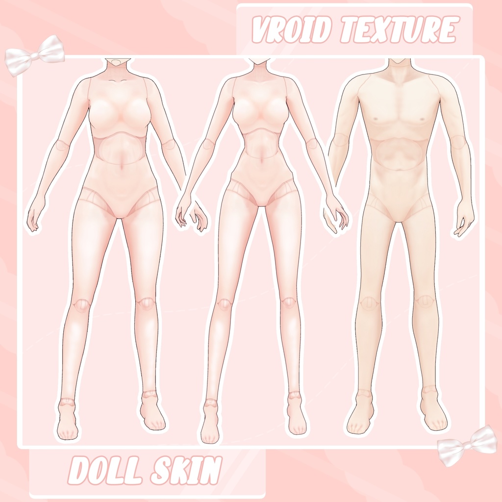【VRoid肌 - DOLL Body Texture】Doll / Mannequin vroid body texture