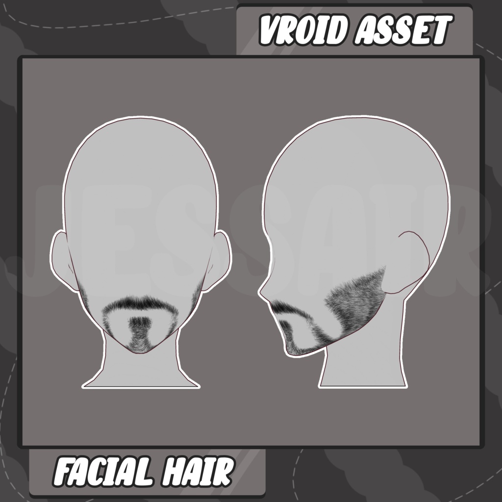 【VRoid ひげ - FREE VRoid Beard - Face Hair】