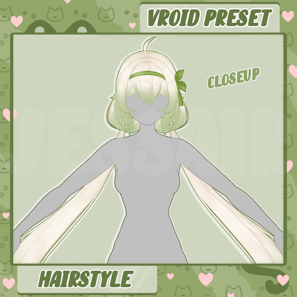 【VRoid 髪型 - Hairstyle Preset】Short Hairstyle with Pigtails and Cat Ears  with PHYSICS