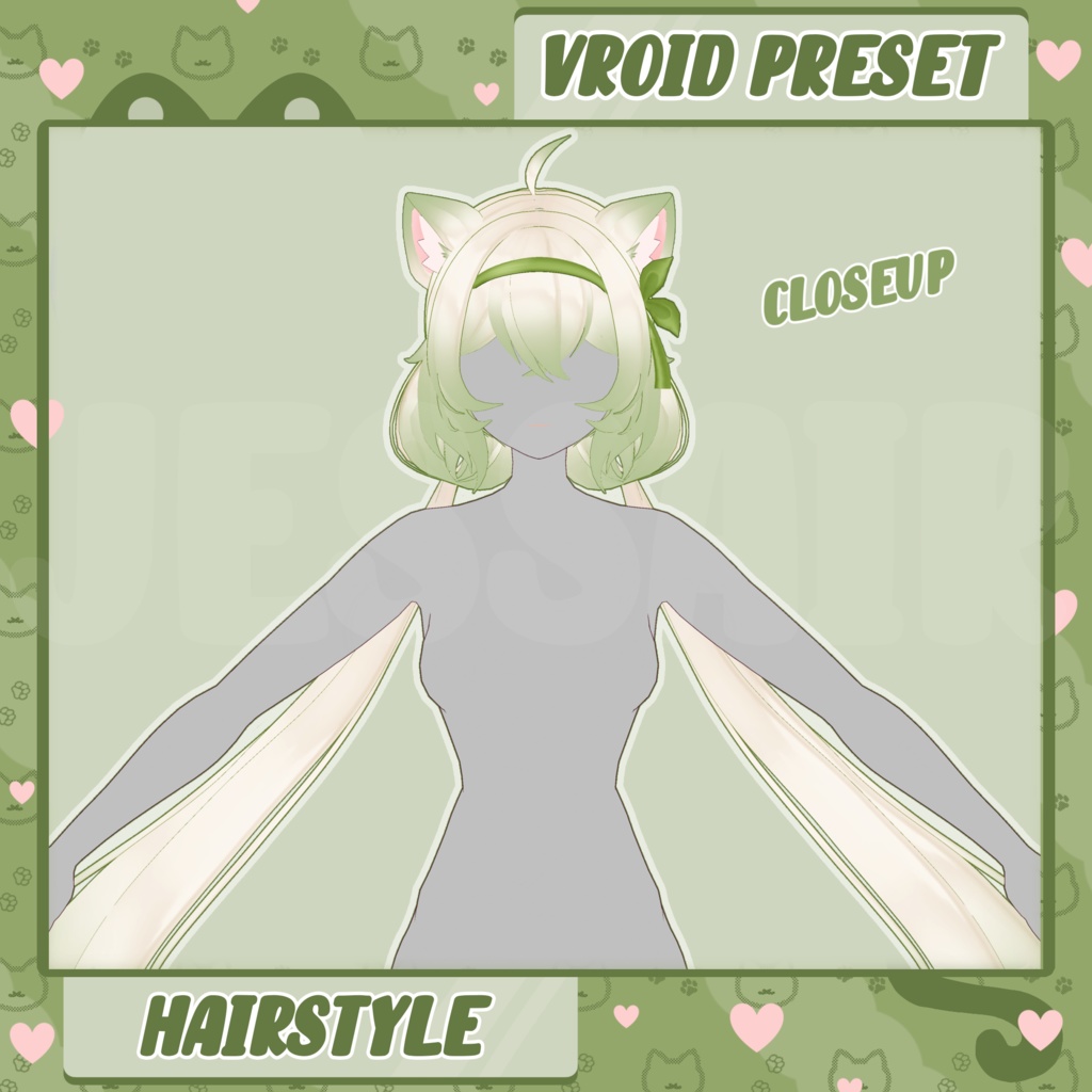 【VRoid 髪型 - Hairstyle Preset】Short Hairstyle with Pigtails and Cat Ears  with PHYSICS