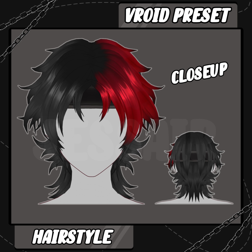 【VRoid 髪型 - Hairstyle Preset】Short Male Hairstyle with PHYSICS | Messy | Red | Blue | Purple