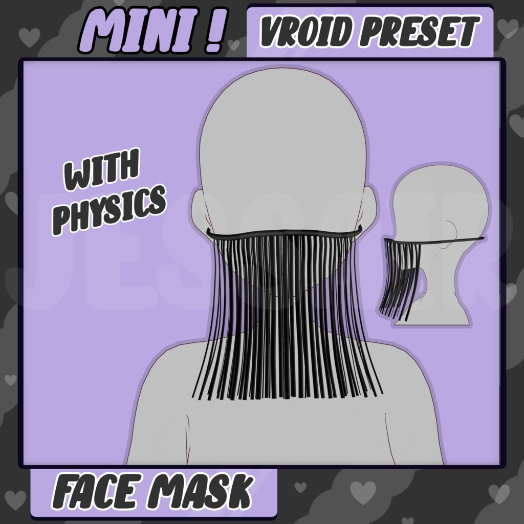 【VRoid アクセサリ - Accessorie Preset】FREE Face Mask with PHYSICS
