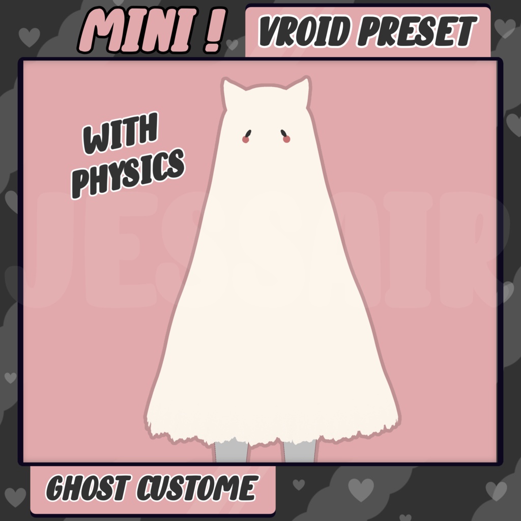 【VRoid アクセサリ - Accessorie Preset】FREE Cat Ghost Custome with PHYSICS | Halloween
