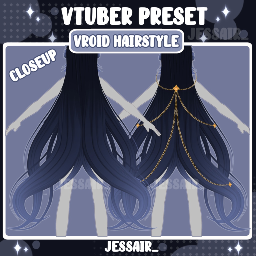 【VRoid 髪型 - Hairstyle Preset】Long Princess Hairstyle with PHYSICS | Princess | Mystique Style | Fantasy