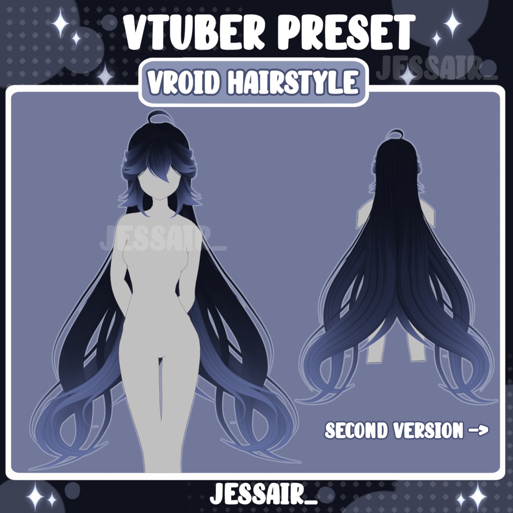 【VRoid 髪型 - Hairstyle Preset】Long Princess Hairstyle with PHYSICS | Princess | Mystique Style | Fantasy