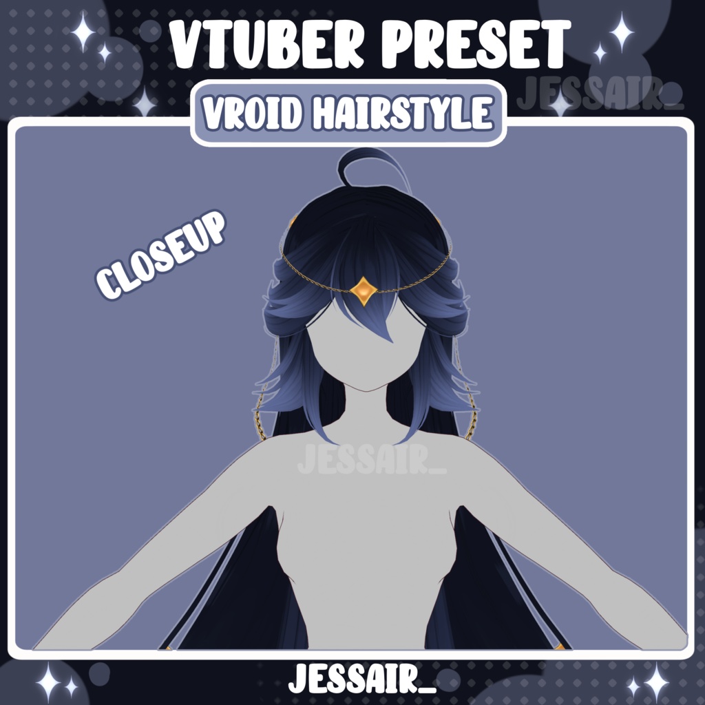 【VRoid 髪型 - Hairstyle Preset】Long Princess Hairstyle with PHYSICS | Princess | Mystique Style | Fantasy