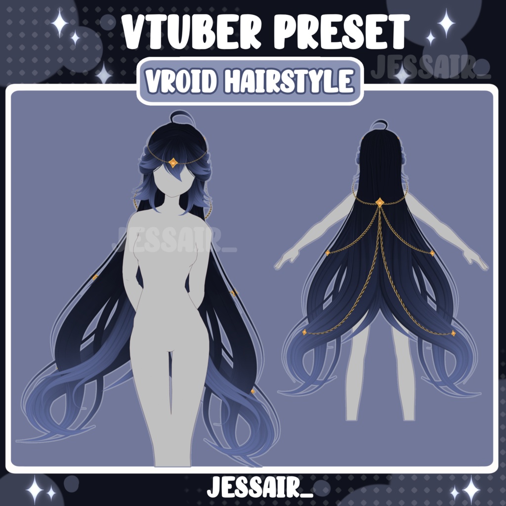 【VRoid 髪型 - Hairstyle Preset】Long Princess Hairstyle with PHYSICS | Princess | Mystique Style | Fantasy