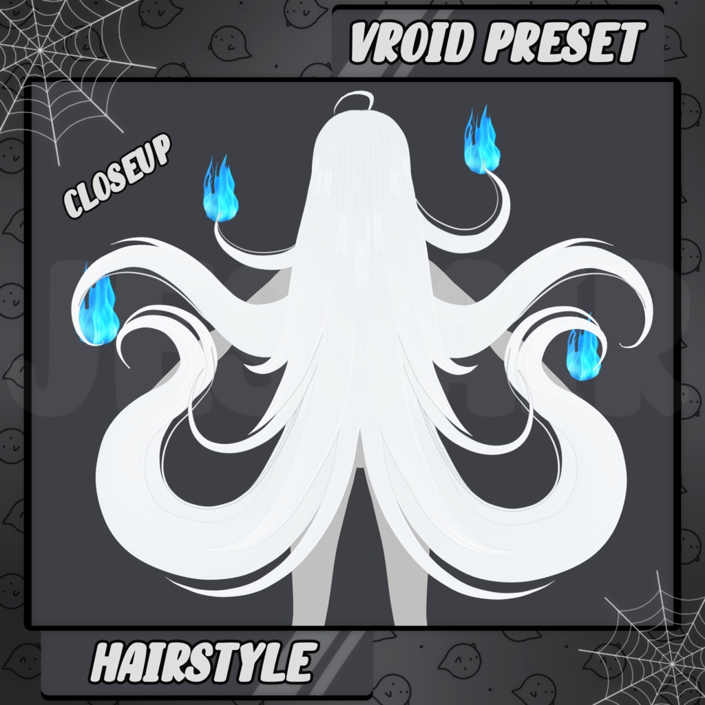 【VRoid 髪型 - Hairstyle Preset】Long Ghost Hairstyle with PHYSICS | Floating | Halloween | Fantasy