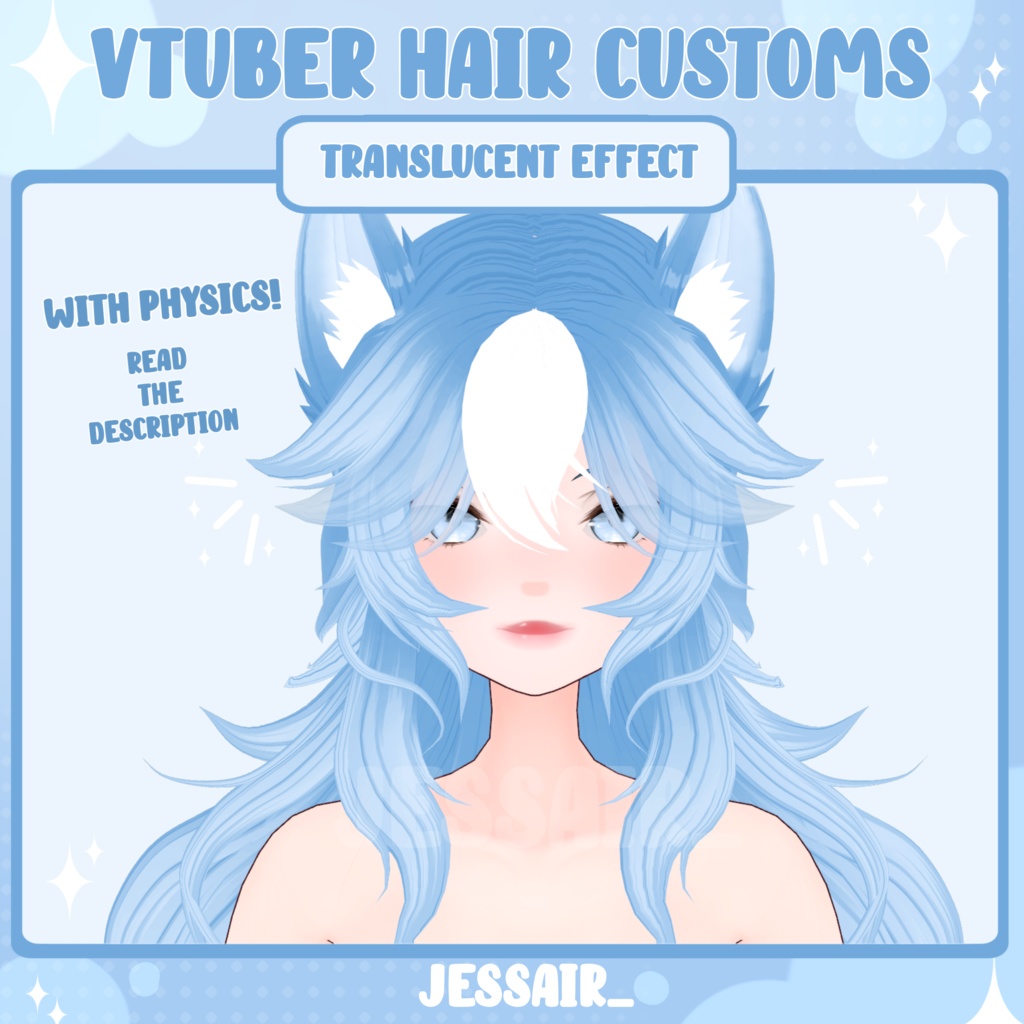 ใVRoid Translucent Hair EffectใPlease read the description | Cute | Vtuber Effects | Custom | Hairstyle