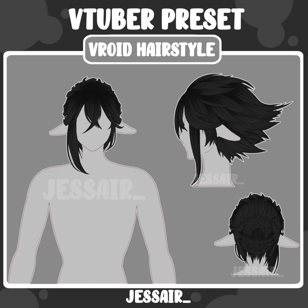 【VRoid 髪型 - Hairstyle Preset】Short Male Spiky Hairstyle with PHYSICS | Fantasy | Anime