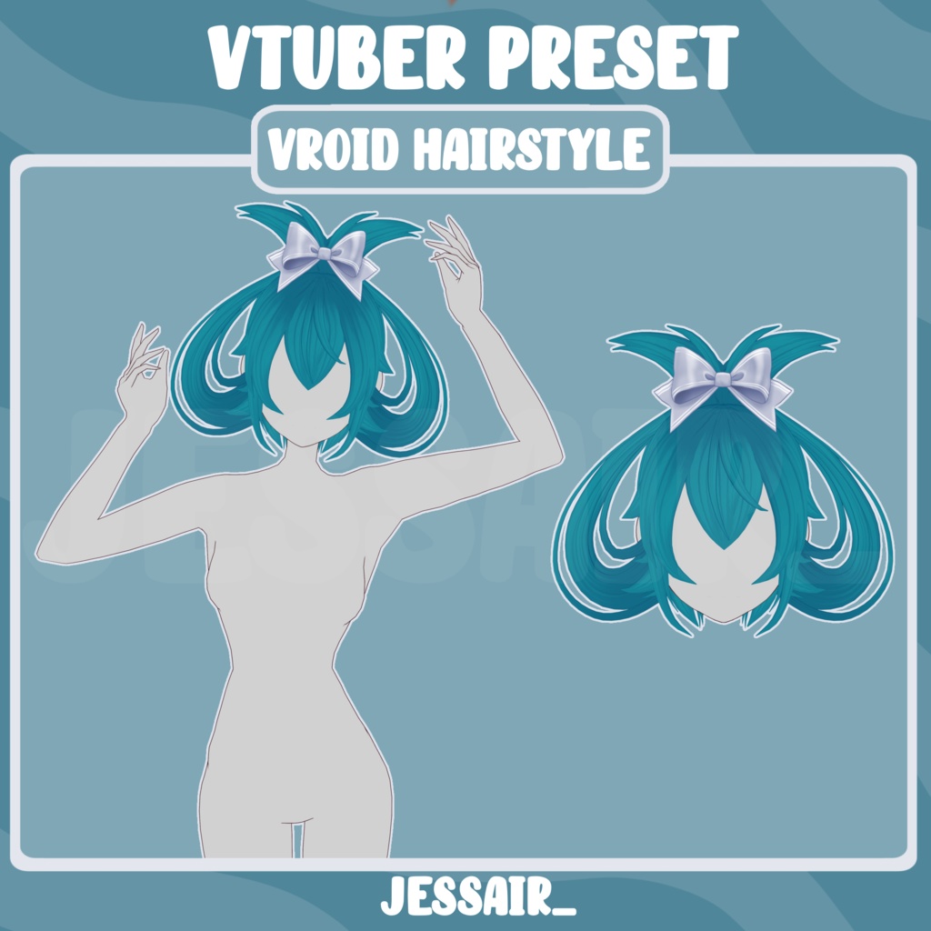 【VRoid 髪型 - Hairstyle Preset】Miku Short Hairstyle with PHYSICS and Accessories | Cute | Giggle | Aesthetic | Vtuber Girl |
