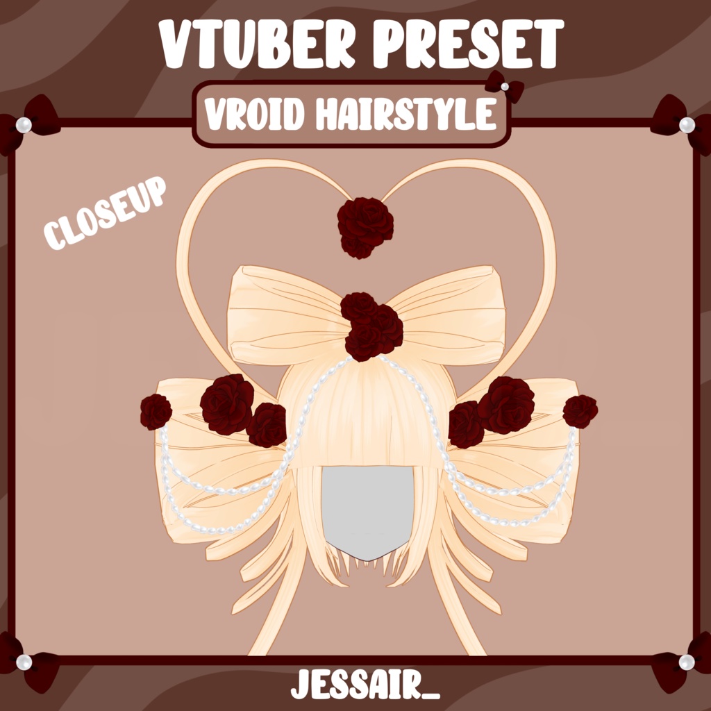 【VRoid 髪型 - Hairstyle Preset】Creative hairstyle | Roses | Cute | Heart Shaped | Aesthetic | Vtuber Girl |