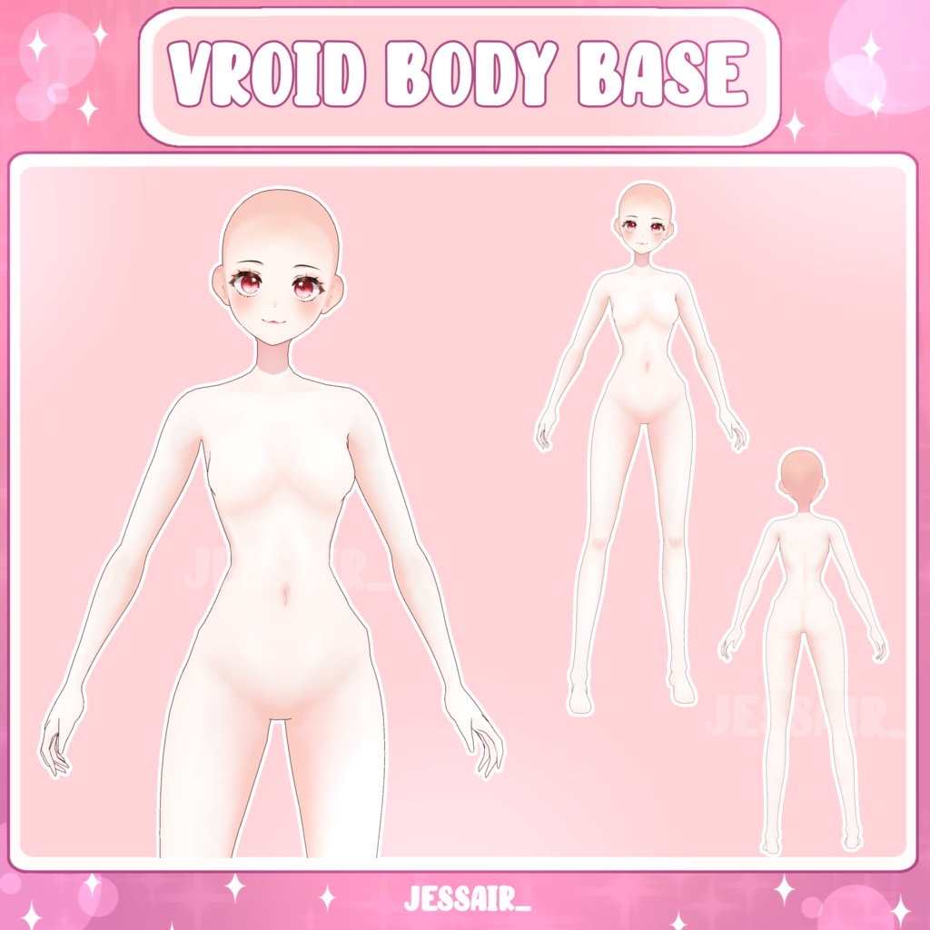 【VRoid Base Model】Cute Anime Girl Vroid Base with Cat Mouth | Extra Hairstyle and Iris