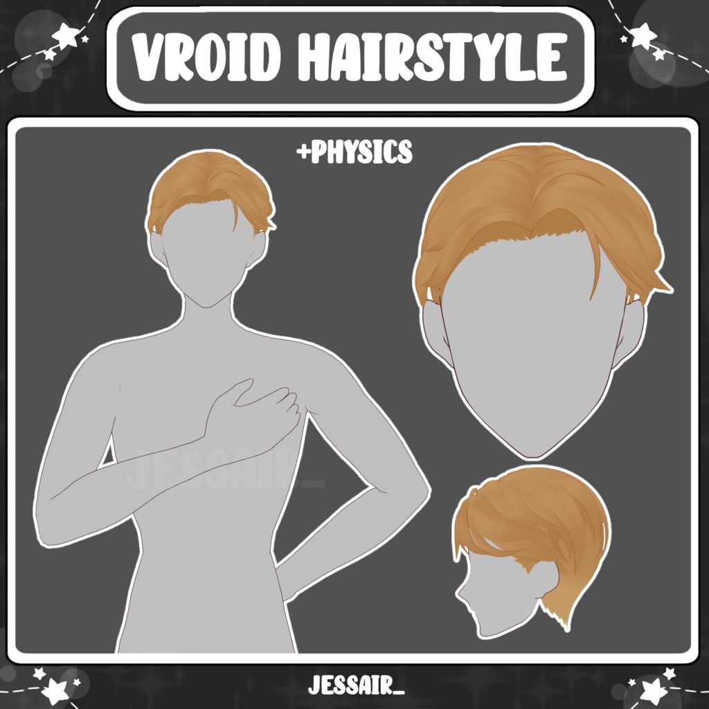【VRoid 髪型 - Hairstyle Preset】Short Male Hairstyle with PHYSICS | Vtuber boy | Male vtuber hairstyles |