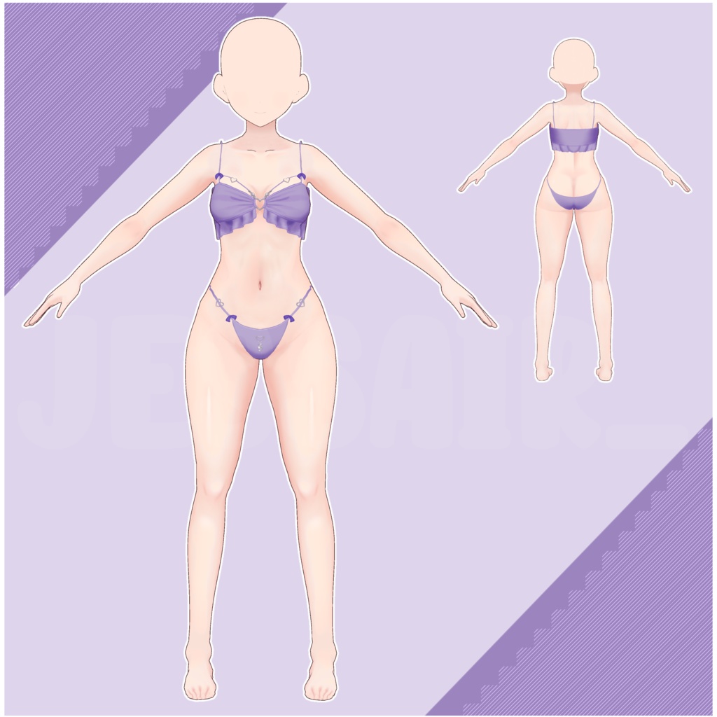 【VRoid デーモネスコスチューム】Cute Bikini | Texture | Pearls | Vroid Clothes and Textures | Mermaid