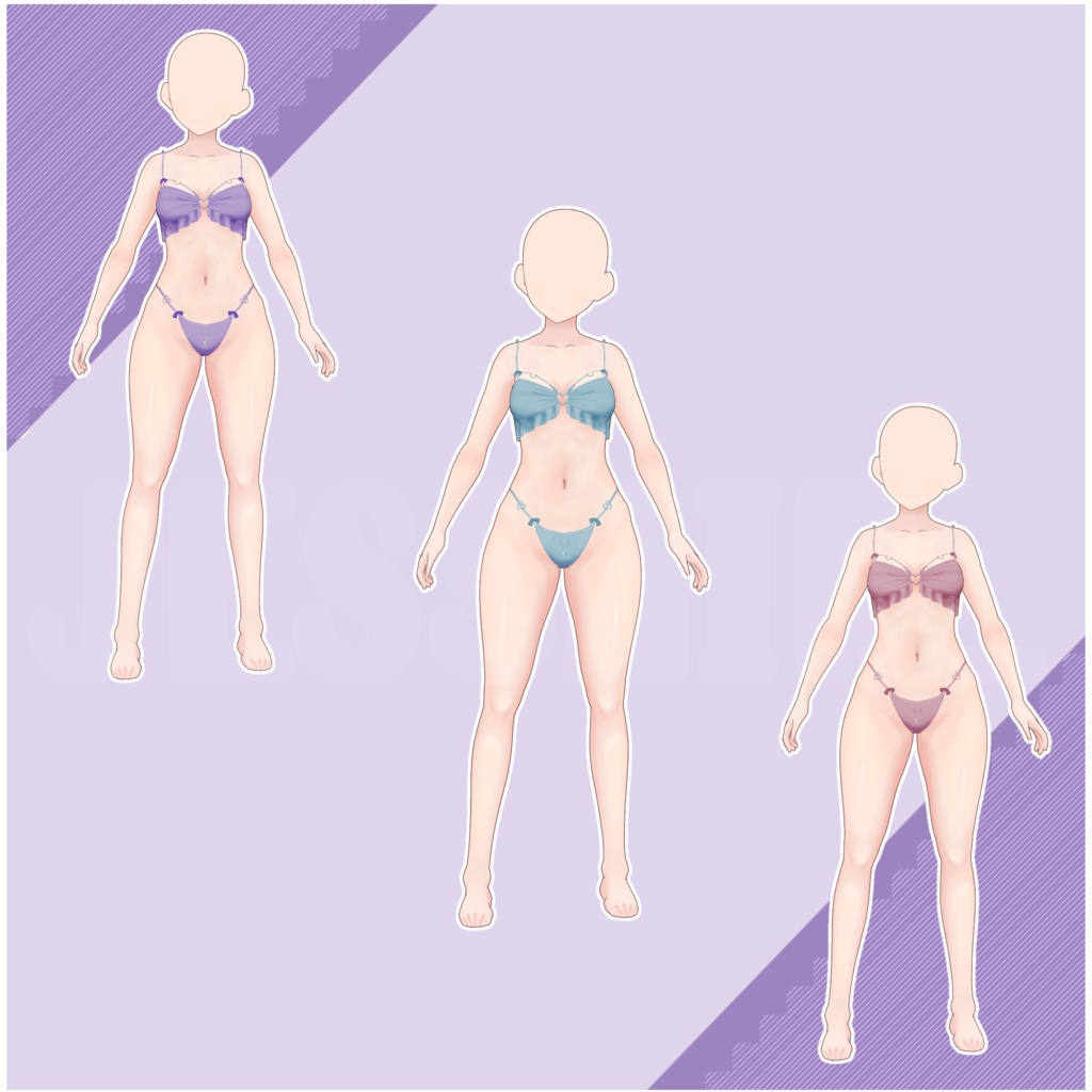 【VRoid デーモネスコスチューム】Cute Bikini | Texture | Pearls | Vroid Clothes and Textures | Mermaid