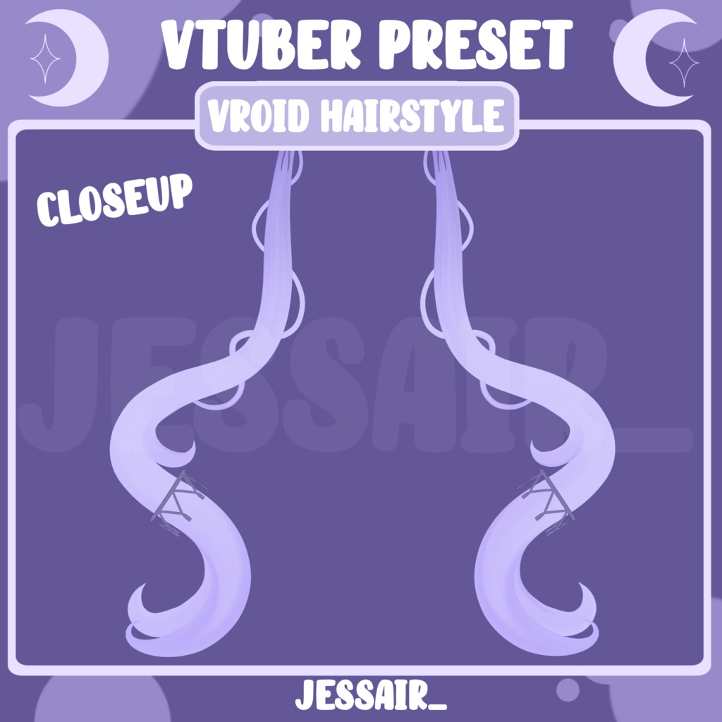 【VRoid 髪型 - Hairstyle Preset】Long Pigtails Hairstyle with PHYSICS | Moon | Cute | Fantasy | Vtuber Hairstyle Preset