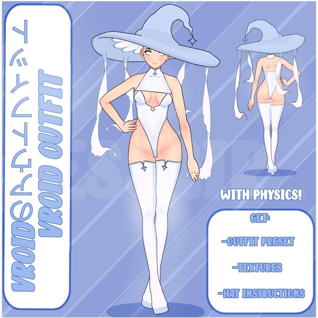 【VRoid デーモネスコスチューム】 Witch Outfit & Hat Accessories with PHYSICS | Vroid Preset | Vtuber Starter Pack | Texture | Custome | Vroid Clothes and Textures | Halloween | Custome | Cute | Anime