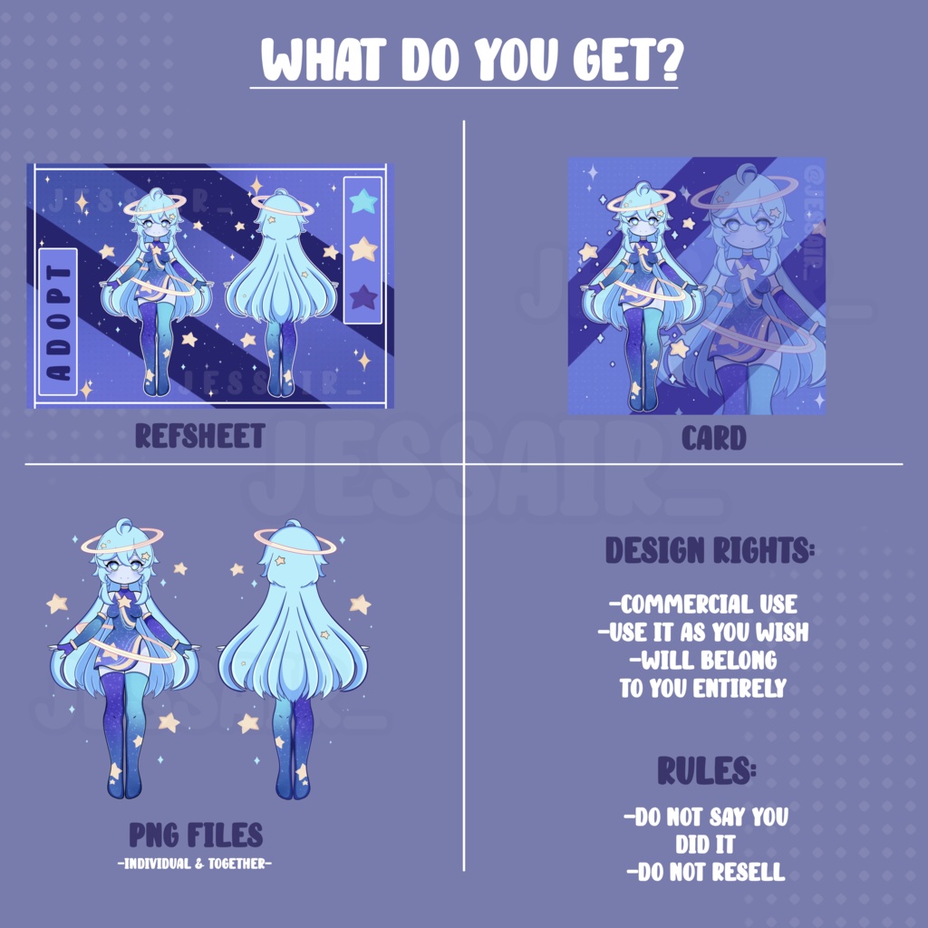 ADOPT PACK | Pastel Cosmic VTuber/ Character Design | Commercial Use | Unique Design | Ready to Use