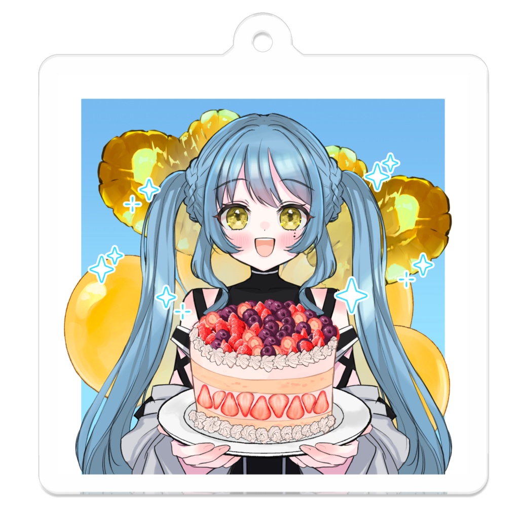 ケーキ食べアクリルキーホルダ