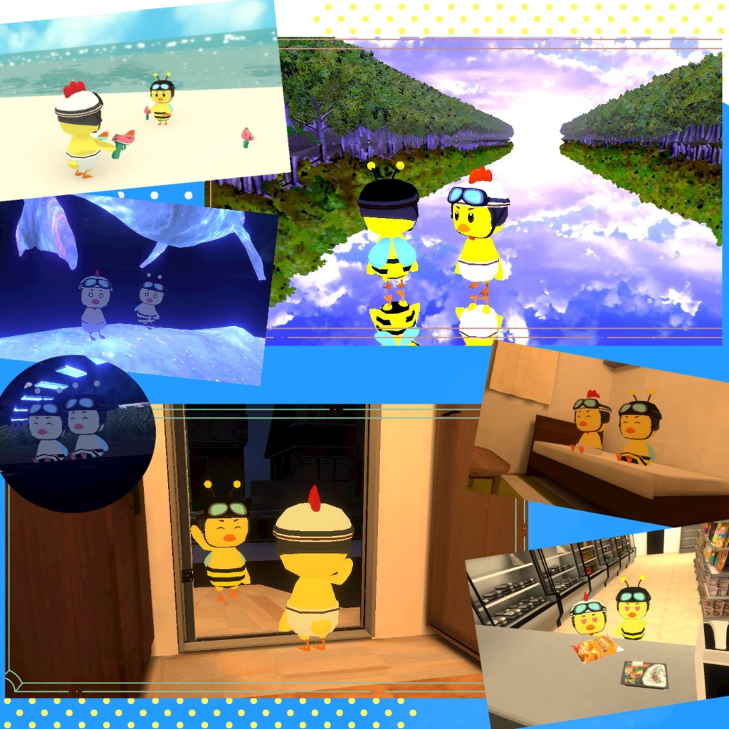 【cluster対応アバター】ひよこちゃん(にわとりスタイル・みつばちスタイル)