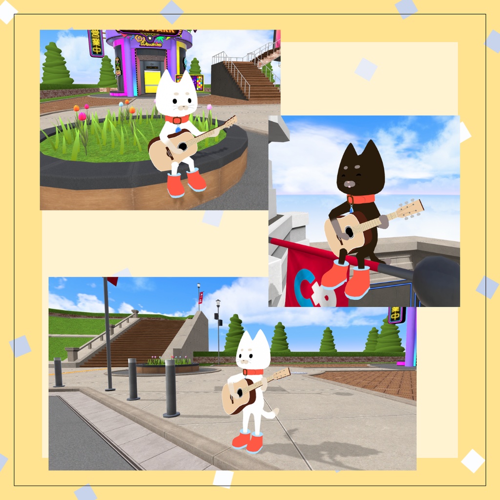 【cluster対応/VRMアバター】弾き語りねこ