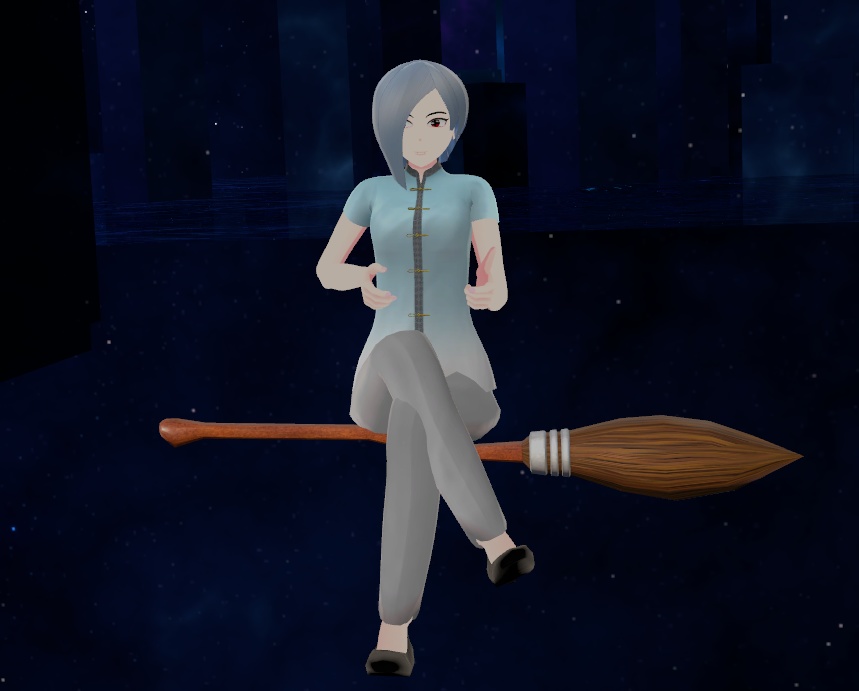 VRChat想定 ホウキ 箒(乗る用)