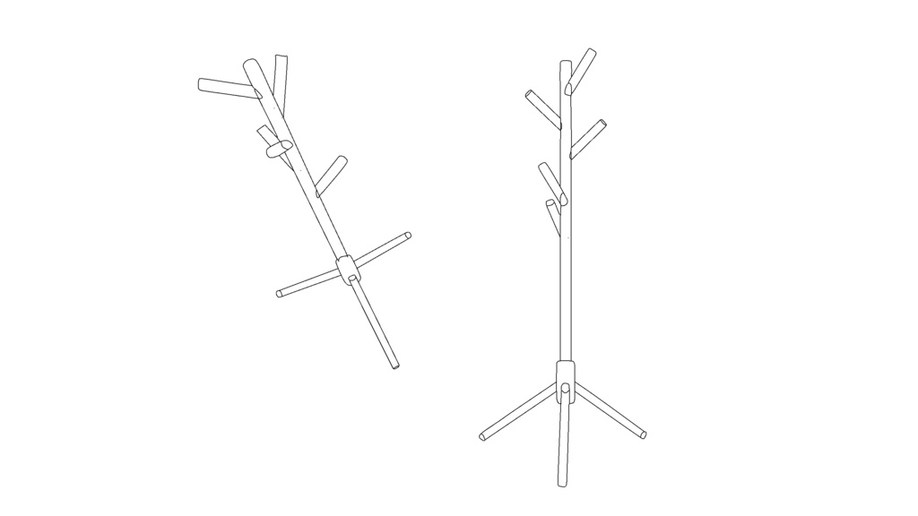 【3D素材‗fbx】ポールハンガー