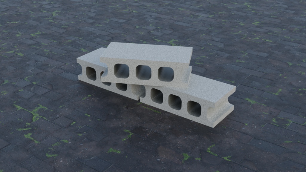 【3D素材_fbx】コンクリートブロック