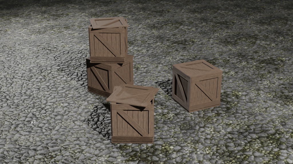 【3D素材_fbx】木箱