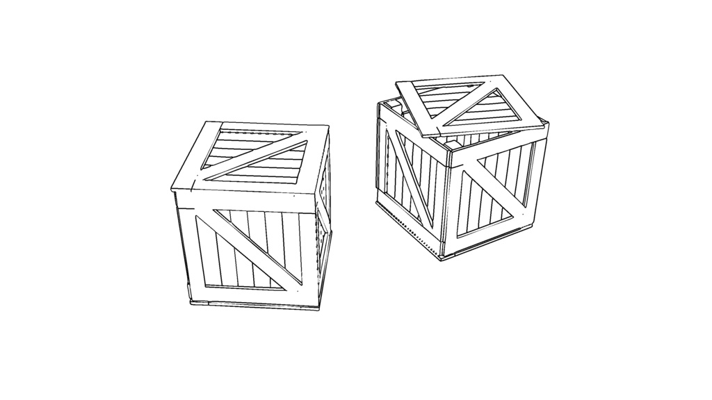 【3D素材_fbx】木箱