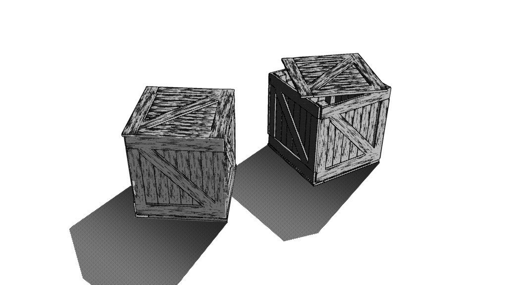 【3D素材_fbx】木箱