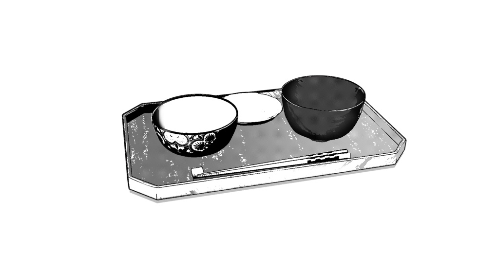 【3D素材_fbx】和食器セット