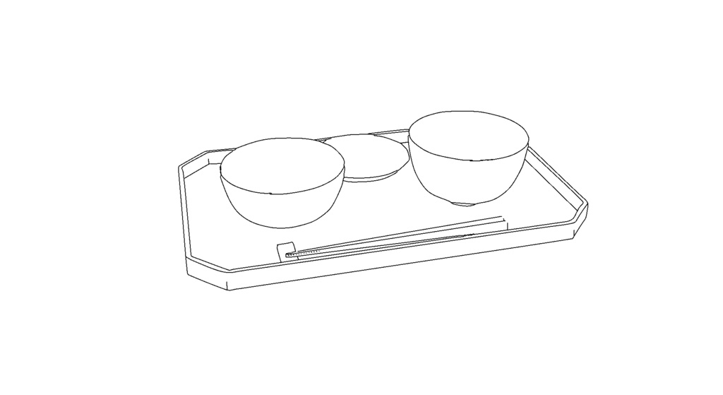【3D素材_fbx】和食器セット