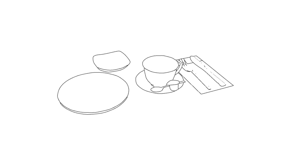 【3D素材_fbx】洋食器セット