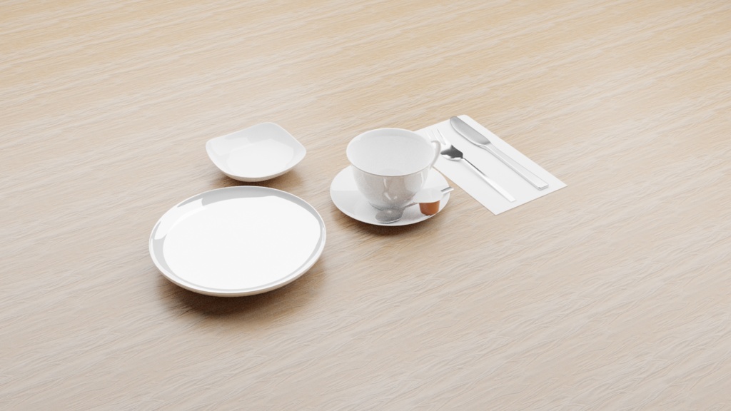 【3D素材_fbx】洋食器セット