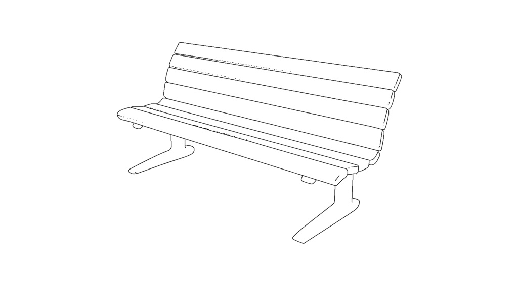 【3D素材_fbx】ベンチ