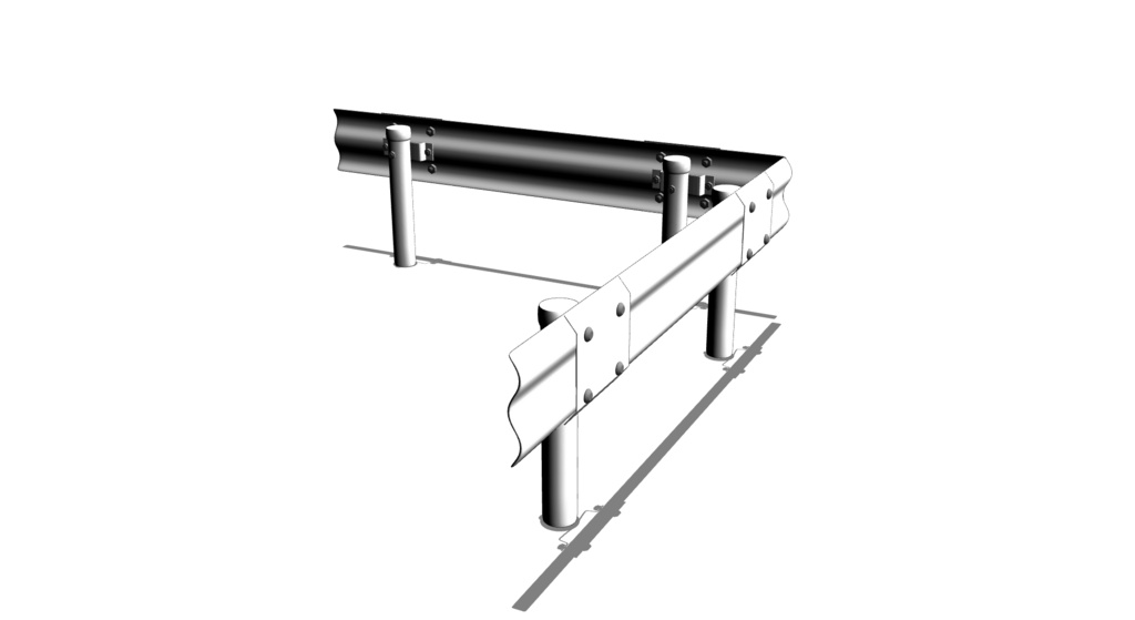 【3D素材_fbx】ガードレール