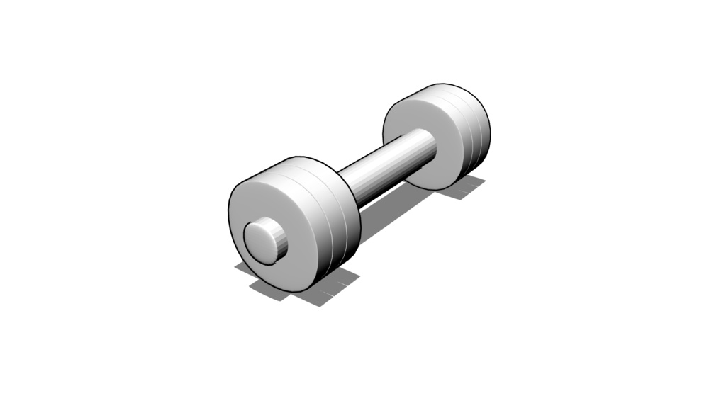 【3D素材_fbx】ダンベル