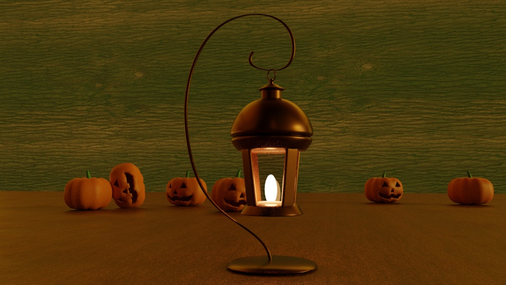 【3D素材_fbx】ハロウィンランプ