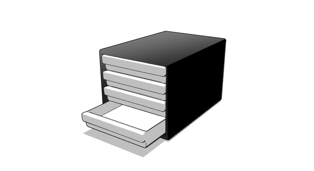 【3D素材_fbx】書類収納ケース