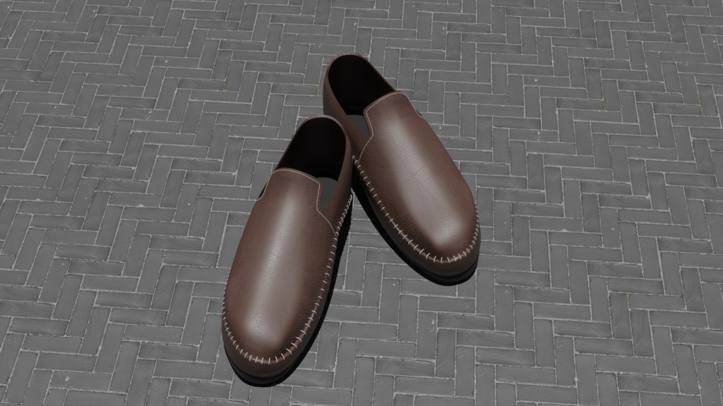 【3D素材_fbx】革靴