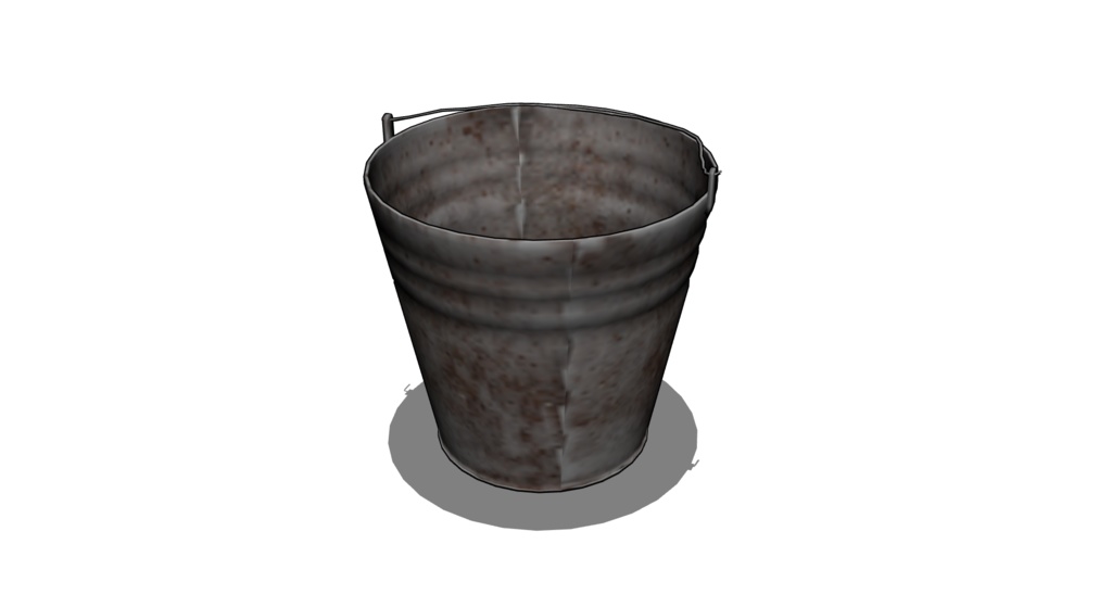 【3D素材_fbx】錆びたバケツ