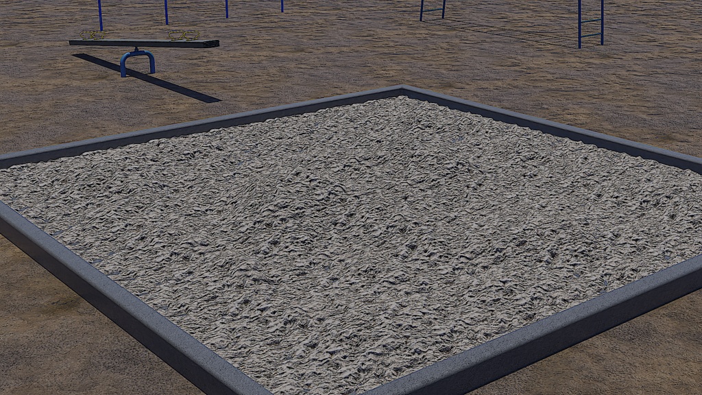 【3D素材_fbx】砂場