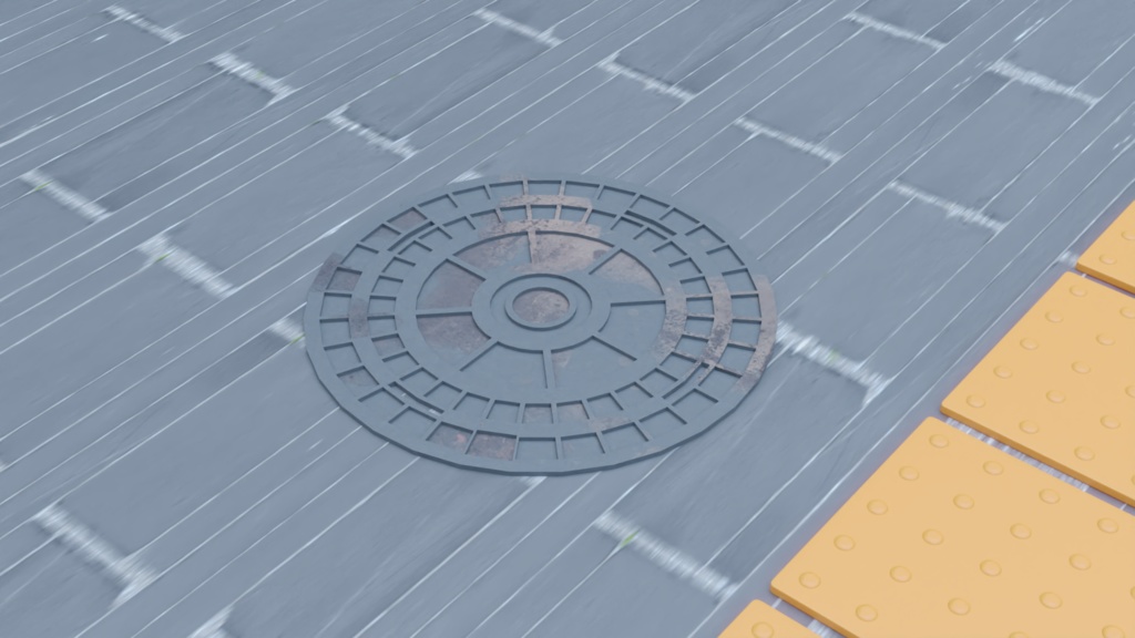 【3D素材_fbx】マンホール