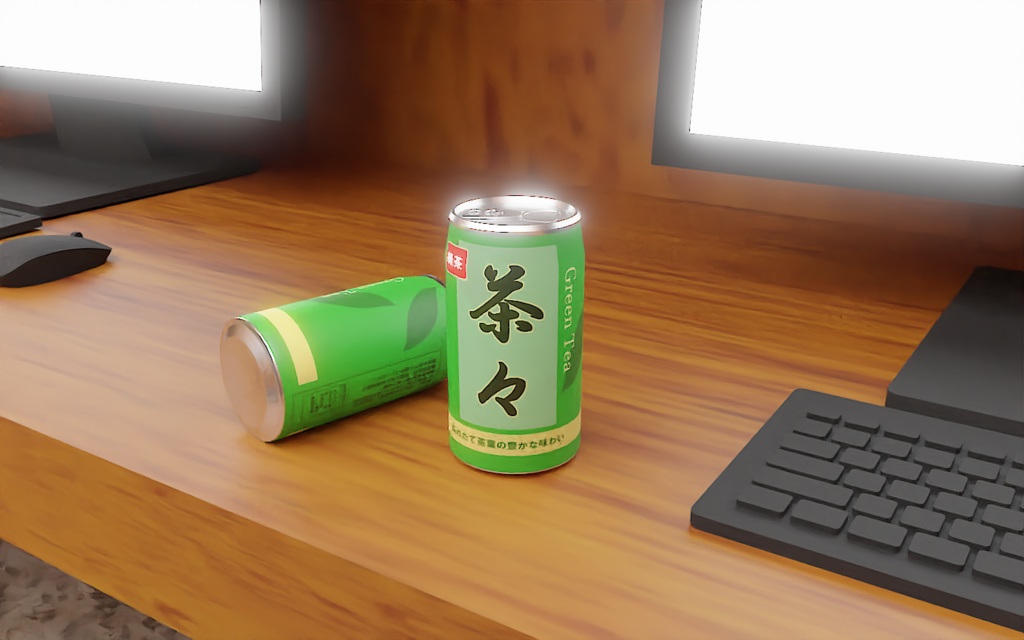 【3D素材_fbx】緑茶（350ml缶）
