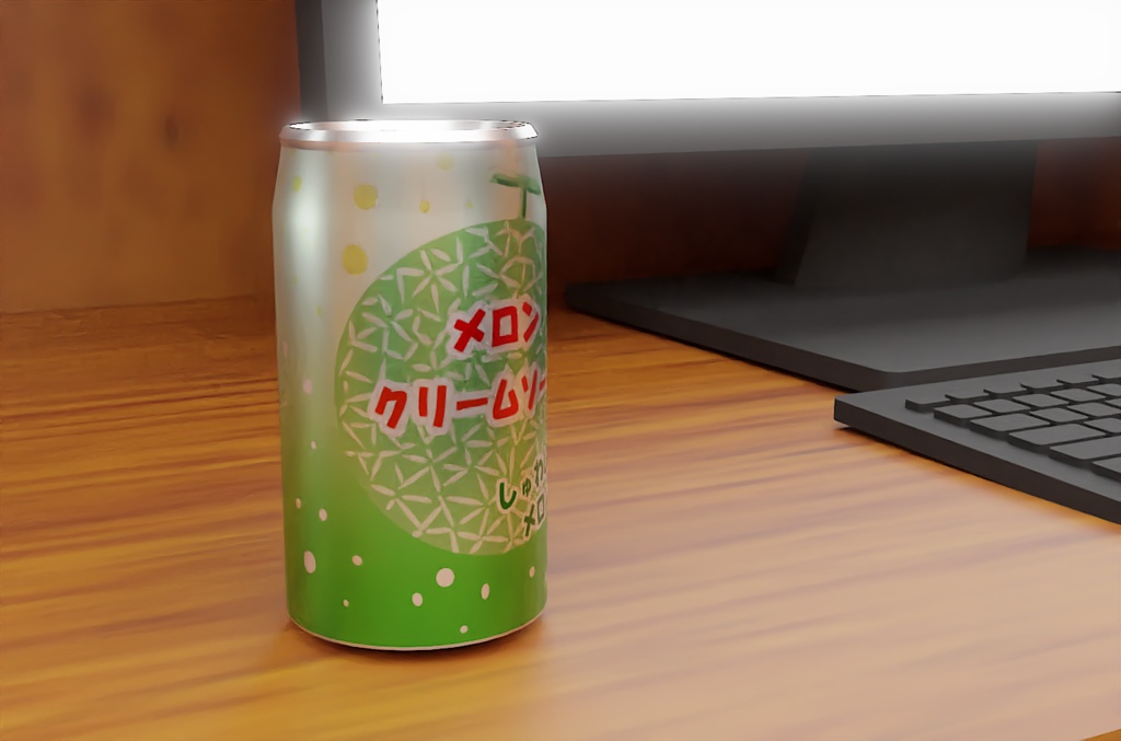 【3D素材_fbx】メロンクリームソーダ(350ml缶)