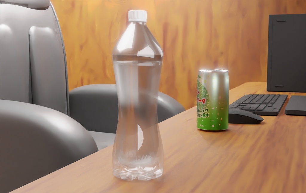 【3D素材_fbx】空ペットボトル(500ml)